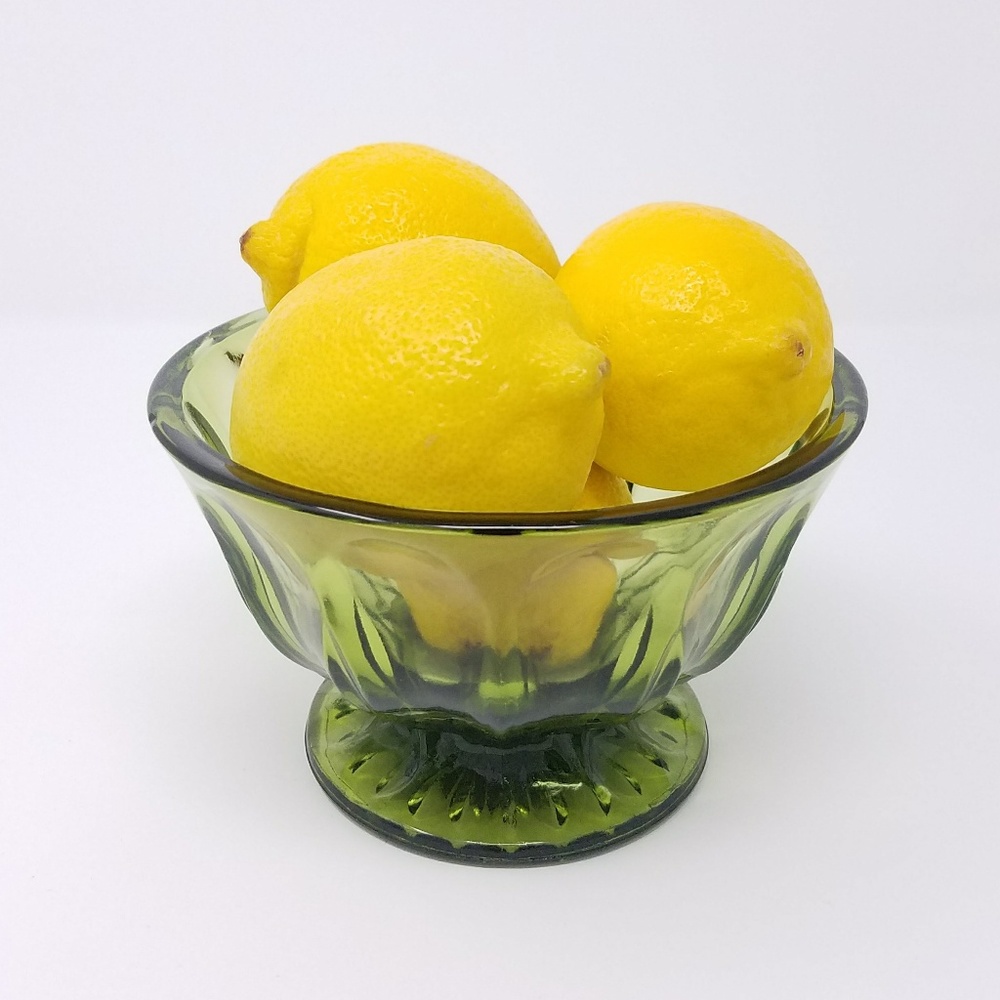 Vintage Green Glass Small Decorative Bowl